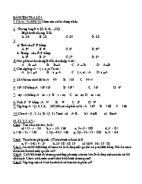 Kiểm tra Toán 6 - Lần 1